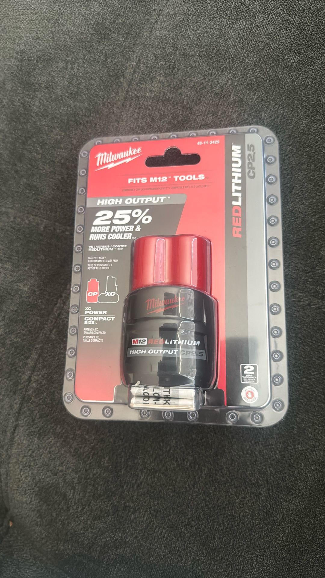 Milwaukee M12 12V Lithium-lon CP High Output 2.5 Ah Battery Pack