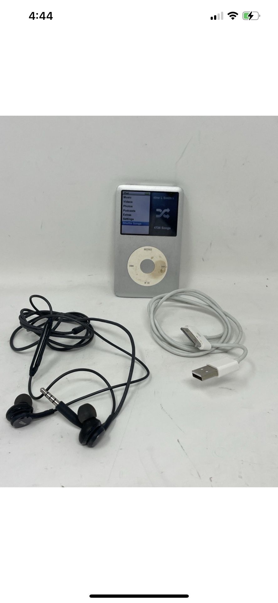 APPLE IPOD CLASSIC 160GB 7TH GENERATION SILVER WORKING MC293LL A1238 Check Photo