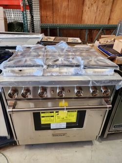 Wolf gr366 gas range.  NEW.  FULL WARRANTY