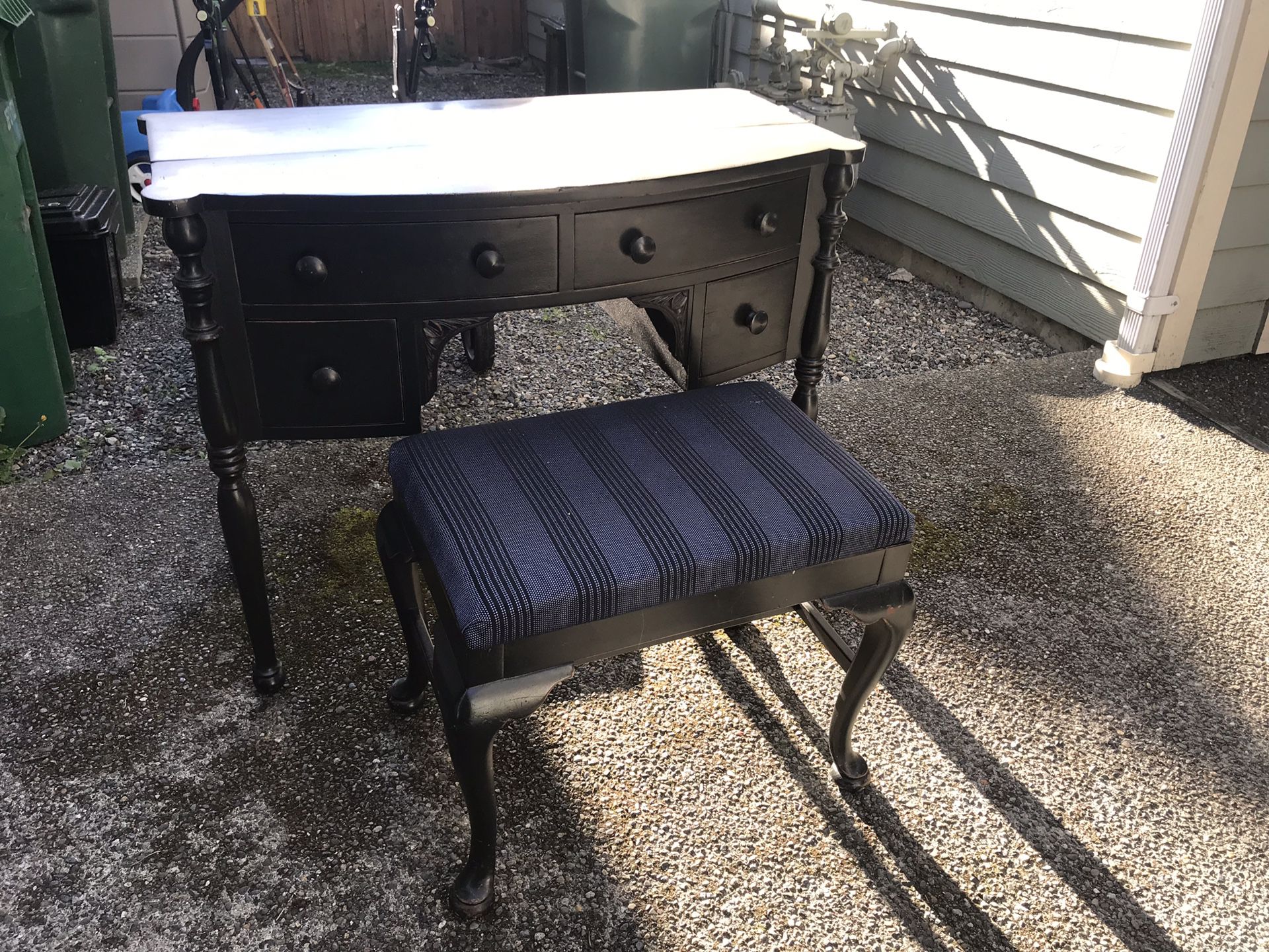 Antique desk and bench