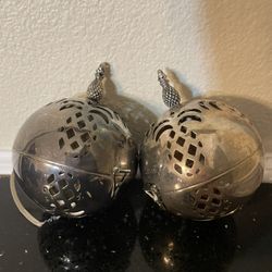 2 Vintage Lenox Williamsburg Silver- Plate Christmas’s Tree Ornament 