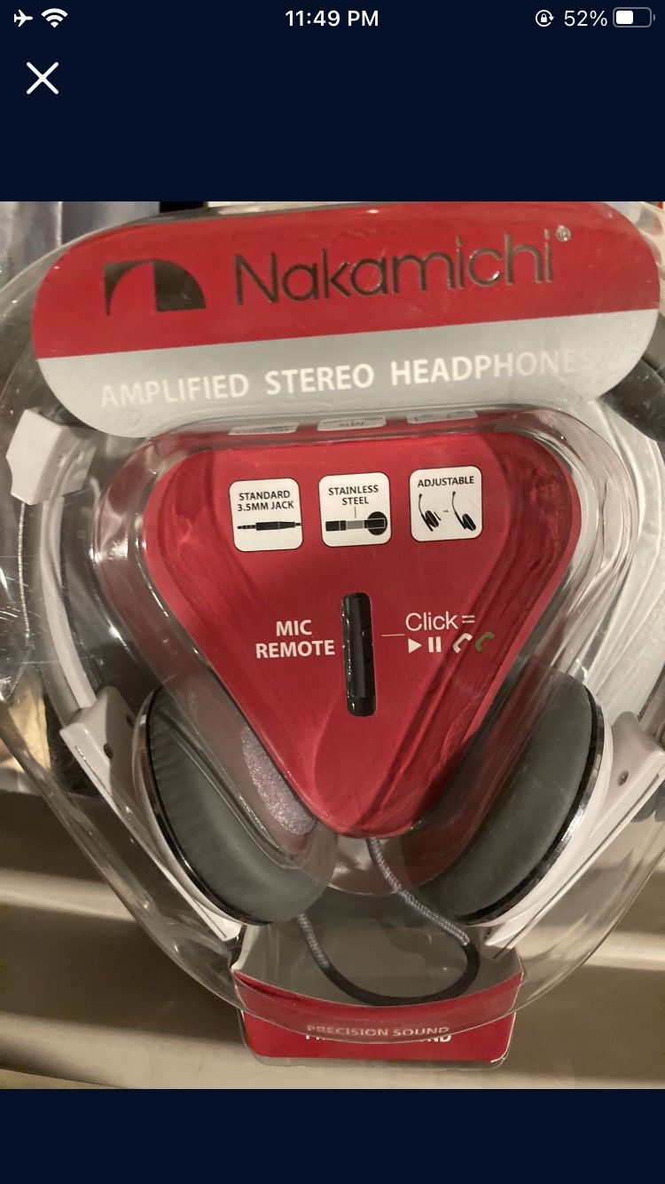 NEW Nakamichi NK2000 Amplified Stereo Mic Remote Headphones