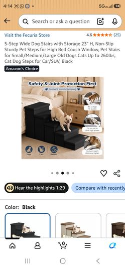 5-Step Wide Dog Stairs with Storage