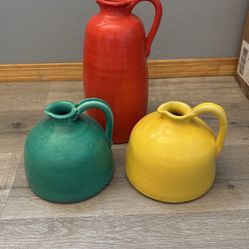 Decorative Ceramic Pitcher Set – 3 Pieces