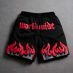 World Wide Red Flame Shorts