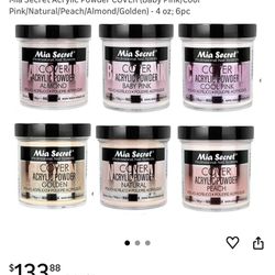 Mia Secret Acrylic Powder COVER (Baby Pink/Cool Pink/Natural/Peach/Almond/Golden) - 4 oz; 6pc 