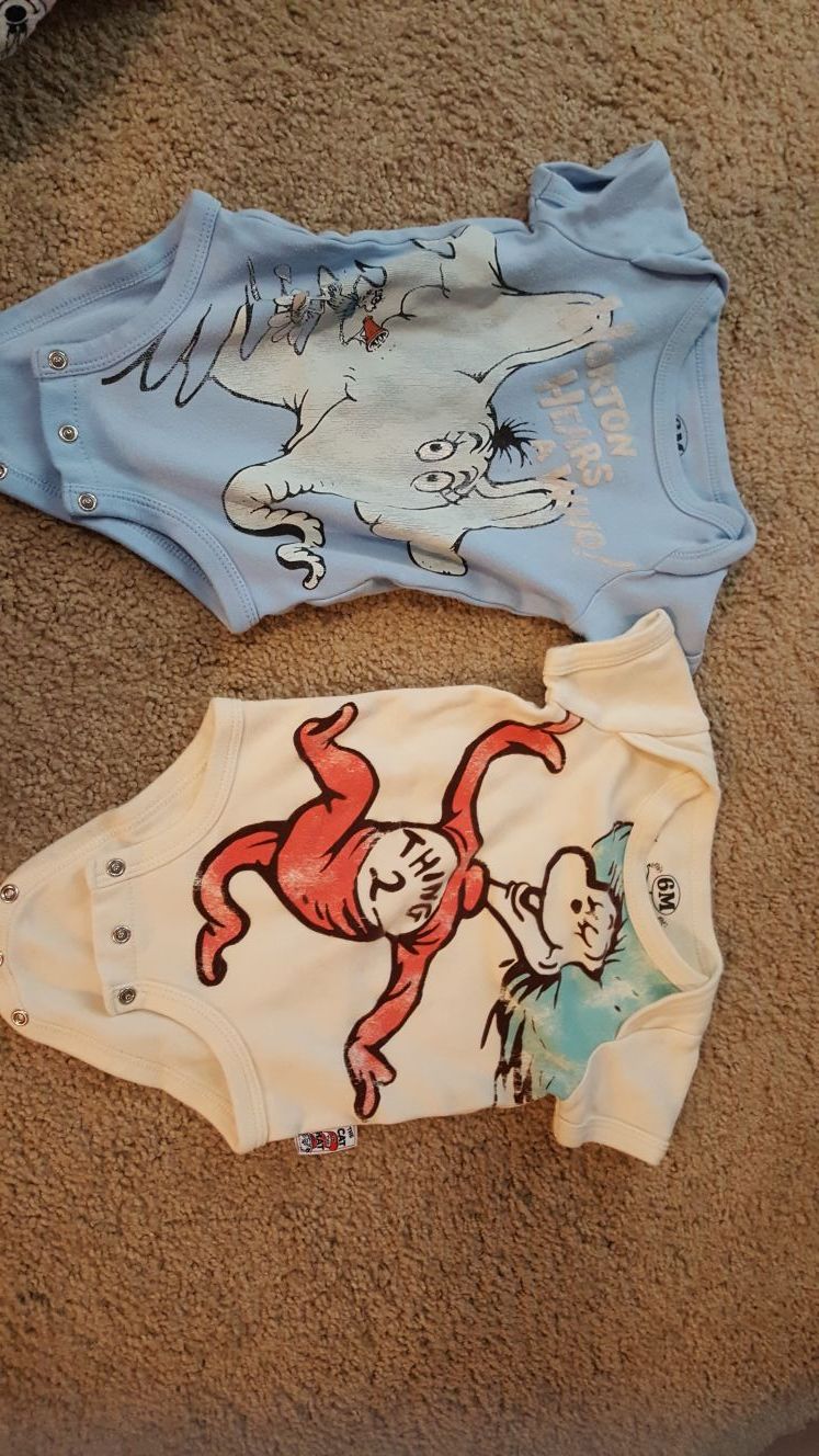 6 month Dr Seuss onesies
