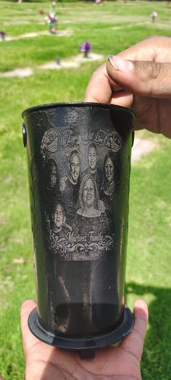 Custom Laser Engraved Memorial Cemetery Vase