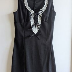 Black Dress With White Lace 