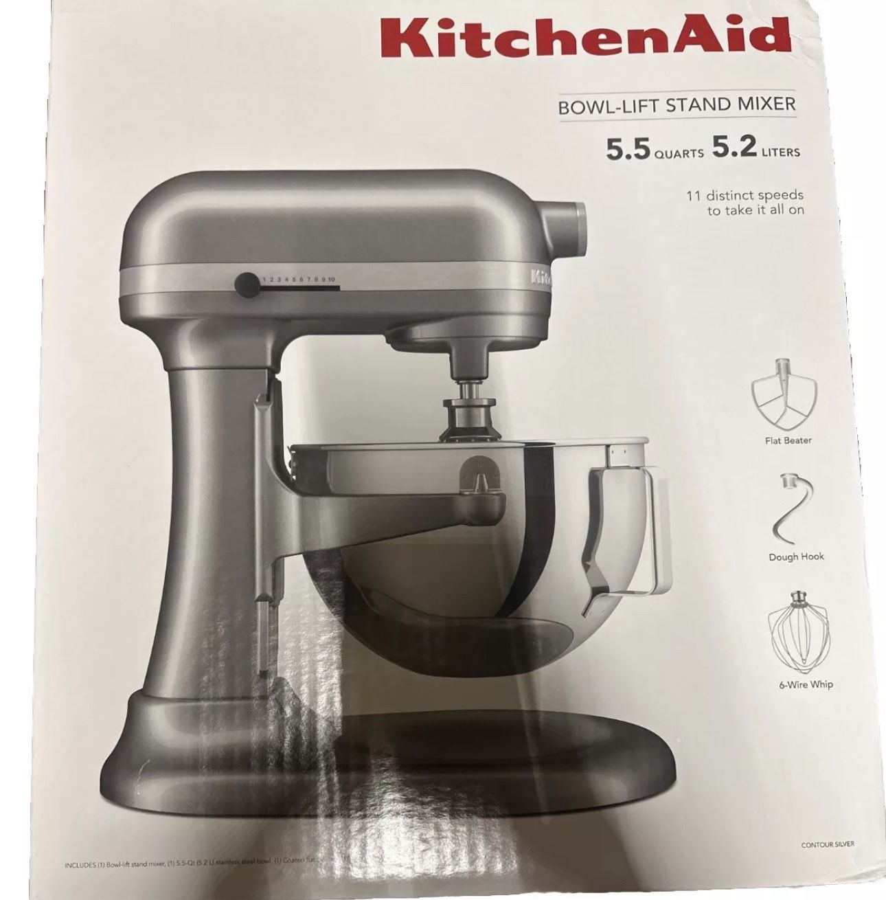KITCHENAID 5 .5 QT 5.2 LT Bowl Lift STAND MIXER IMPERIAL GREY KSM55SXXXCU