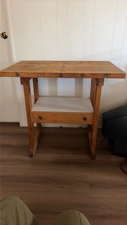 Rustic butcher block table