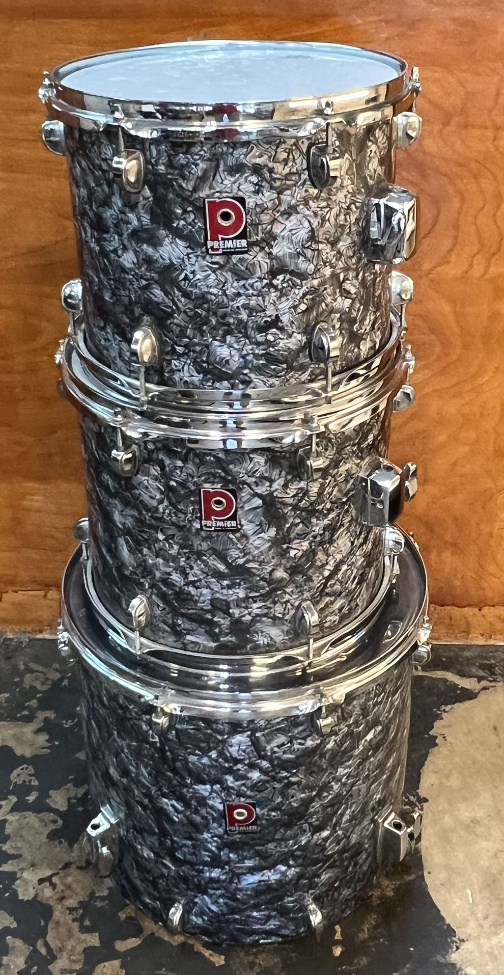 Vintage Premier Drum set With Premier Heavy Rock Nine Snare Drum - Hardware Included