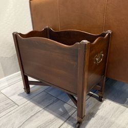 Vintage Ethan Allen Dark Finish Magazine Rack