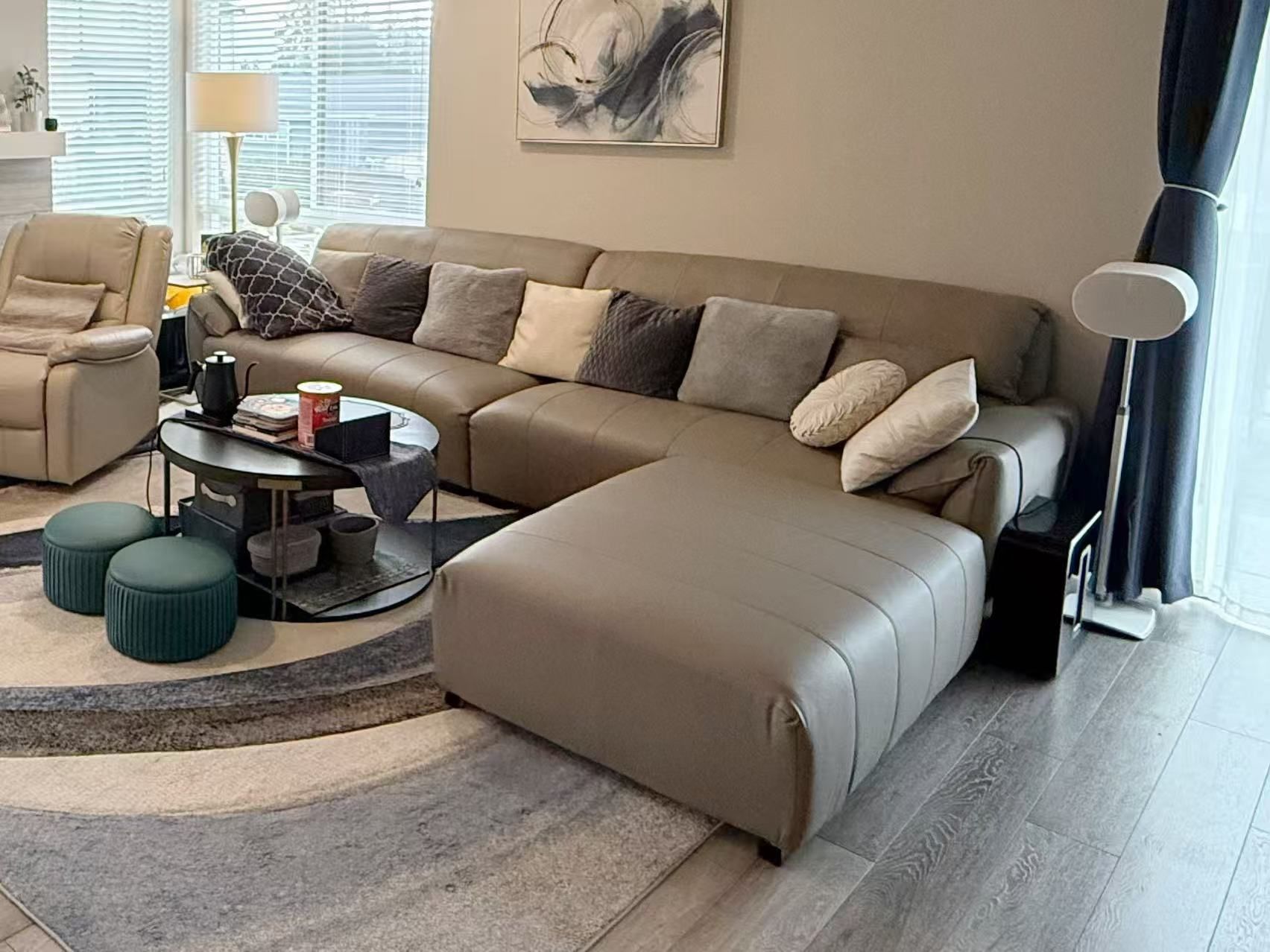 Napa Leather sectional Sofa Customed