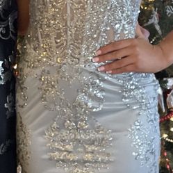 Beautiful Silver Prom Dress