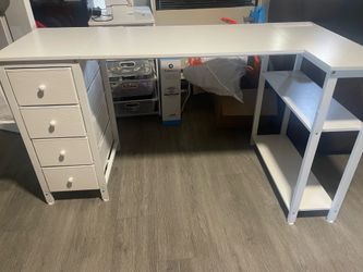 Lufeiya white L shaped desk