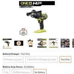 RYOBI ONE+ HP 18V Brushless Cordless 1/2 in. Hammer Drill (Tool Only)