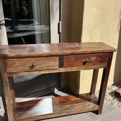 Brown Solid Wood Console Table