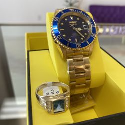 Reloj Automático Y Anillo Oro 10 Kt 