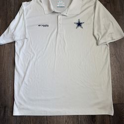 Dallas Cowboys Columbia PFG Men’s Polo Shirt Sz Large Sweat Activated Cooling Excellent condition