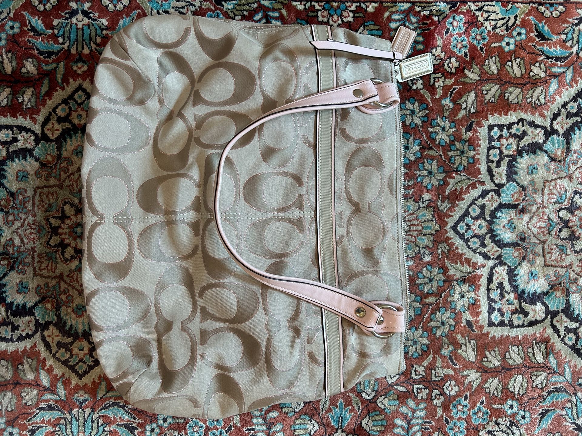 Authentic Coach Shoulder Bag (Pink And Gold)