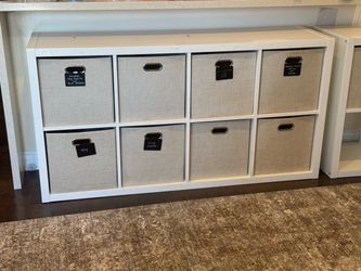 2 Shelf bin units white