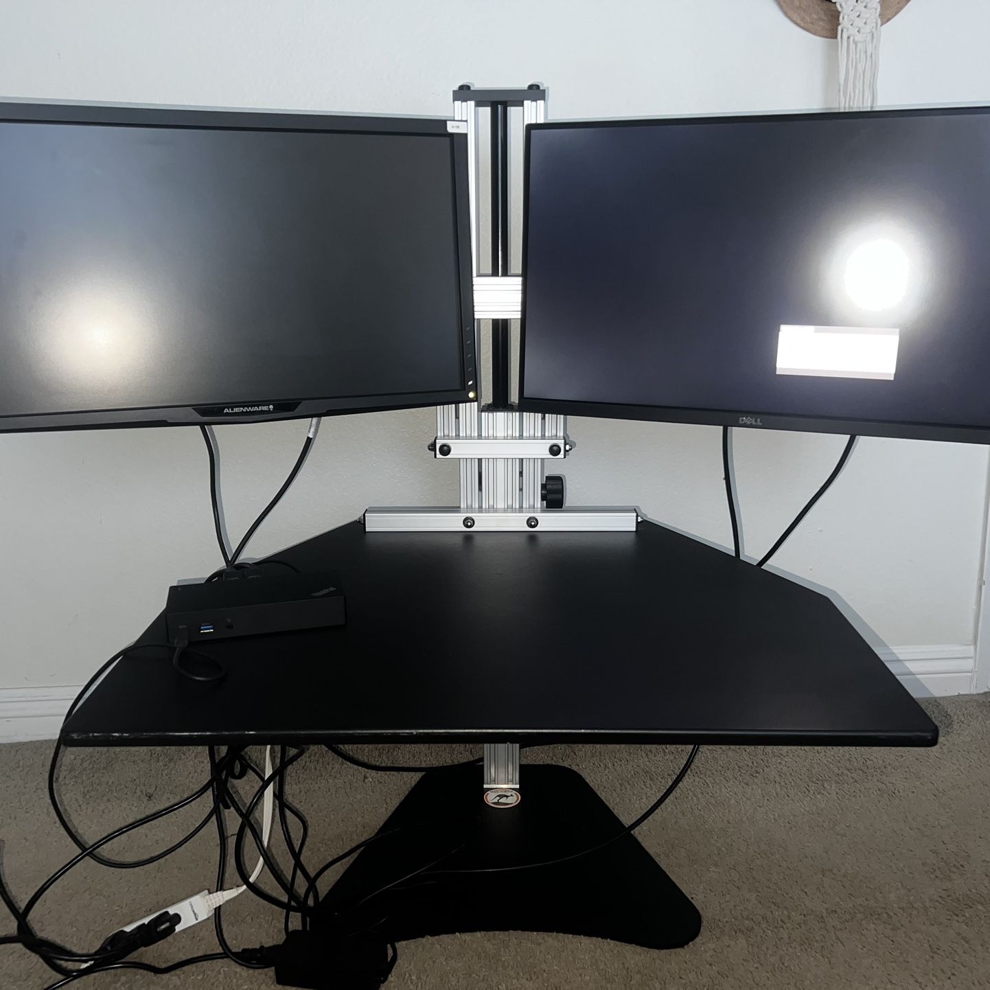 Dual Monitor Work Station With ThinkPad