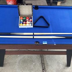 4.5Ft Pool Table, Wooden Billiard Tables for Kids, Portable Pool Game Tables 16 Balls, 2 Cue Sticks