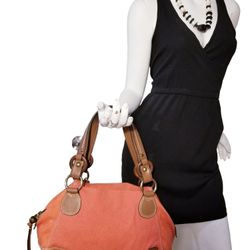Fossil orange canvas leather hand shoulder bag purse

**PRICE IS FIRM**
