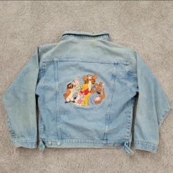 Vtg Disney Store Winnie the Pooh & Friends Denim Jean Jacket Size S M L *READ*