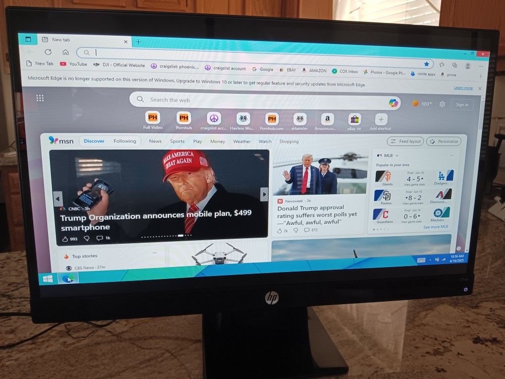 Monitor HP 27-in HDMI And Cables Like New $35