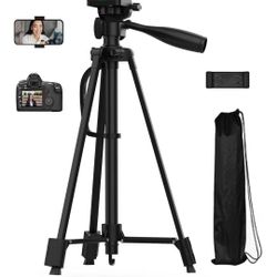 Camera Tripod, Travel Floor Tripods Compatible with Cell Phones, Cameras, DSLR and Gopro, for Video Recording Photos Vlogging，with Phone Holder and Tr