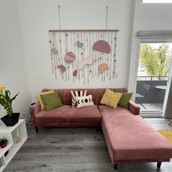 Dusty Pink Sectional Couch / Sofa
