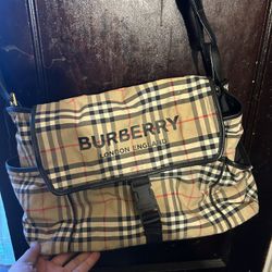 Burberry Beige and Black Check Kids Bag