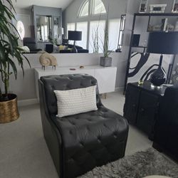 Modern Black Armless Electric Recliner 