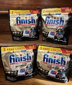 Finish Ultimate Powerball Dishwasher Tabs – 4 Packs (14 Tabs Each) – $14