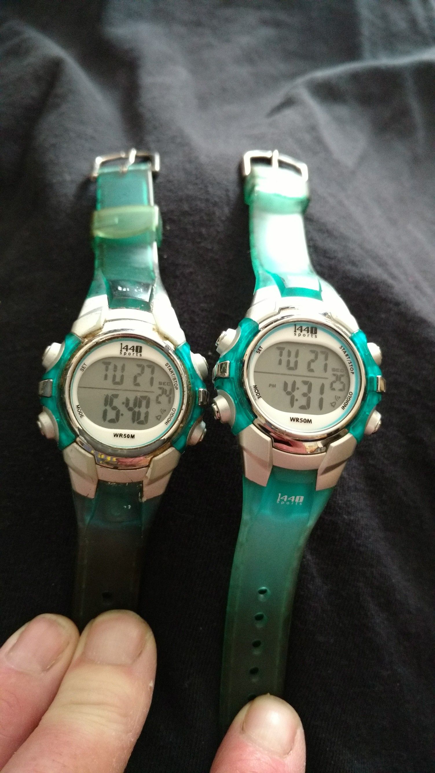 Pair of Digital Clock stopwatch and alarm