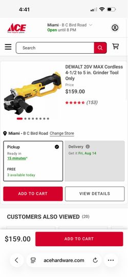 Dewalt 20V 4.5” Grinder with Discs