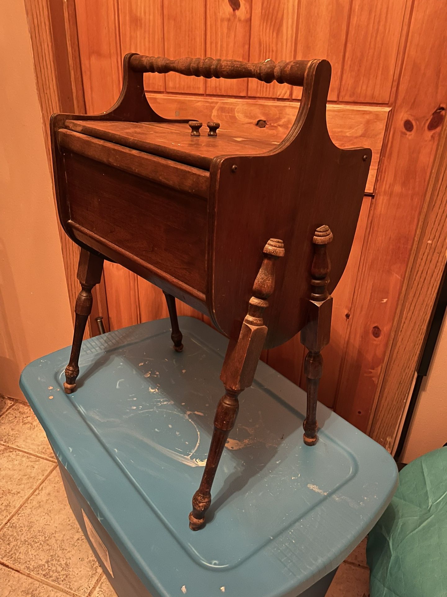 GENUINE ANTIQUE SIDE SEWING TABLE