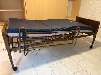 Electric Hospital Bed with Mattress and Rails