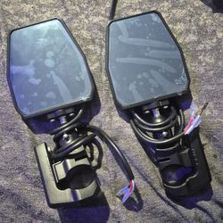 Xprite UTV Multi-Angle Side Mirrors with Clear Lens LED Spot Lights and Anti-Glare MirrorsBlue Tinted Anti-Glare Mirrors