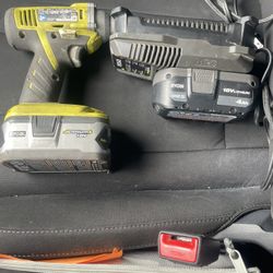 Ryobi Impact Drill Two Batteries 18v Lithium With Charger 
