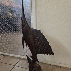 3 Foot Tall Hand Carved Sailfish