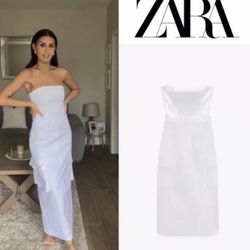 ZARA Blogger's Favorite, Best Sellers strapless trench coat dress size S