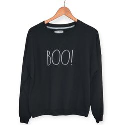 Rae Dunn Boo Black Halloween Sweatshirt