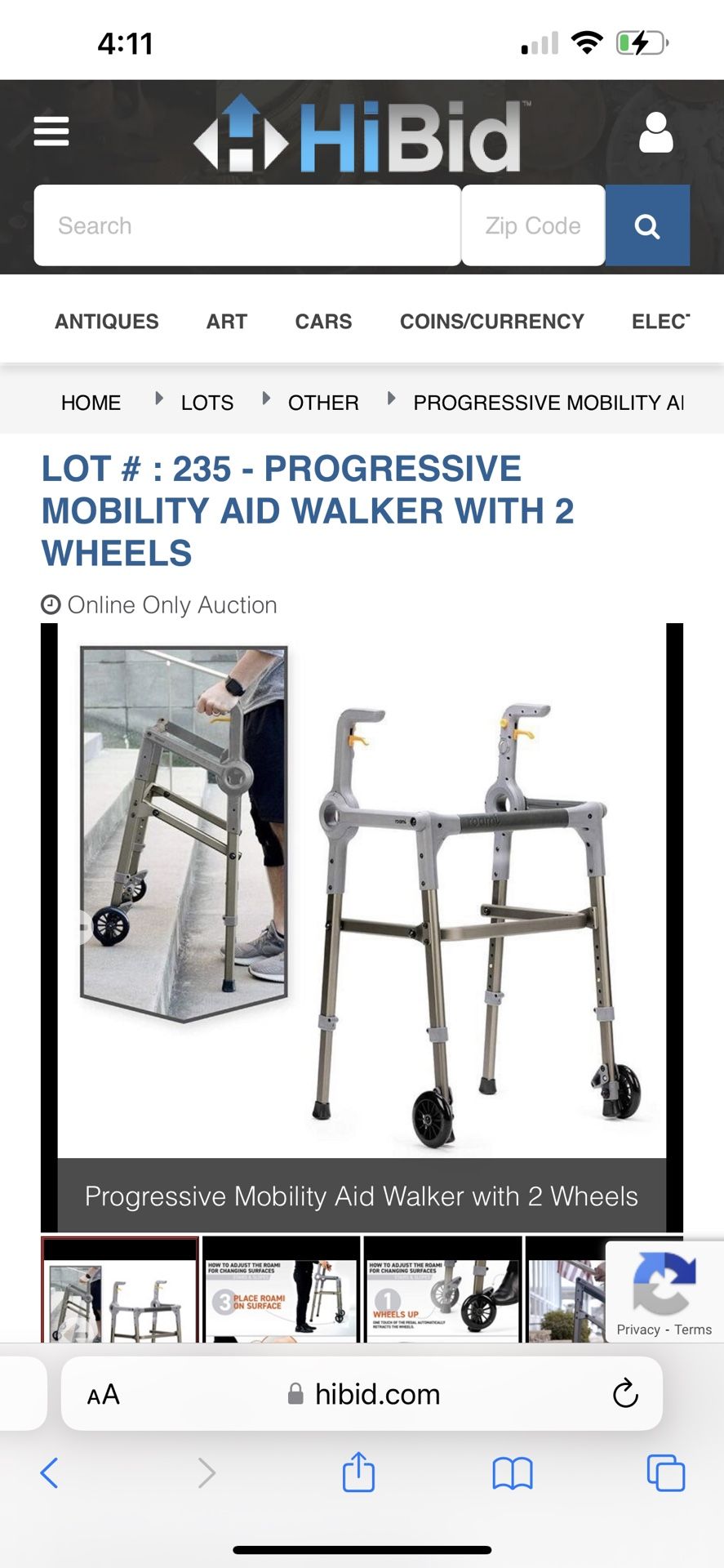 Roami PROGRESSIVE MOBILITY AID WALKER WITH 2 WHEELS