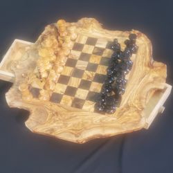 Chess Hand Made From Olive Wood