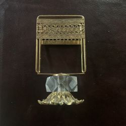 Ornate Brass and Glass Prism Letter Holder