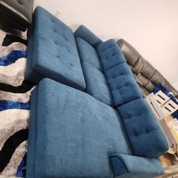 Biscayne Blue Sectional And Ottoman Set Only $899