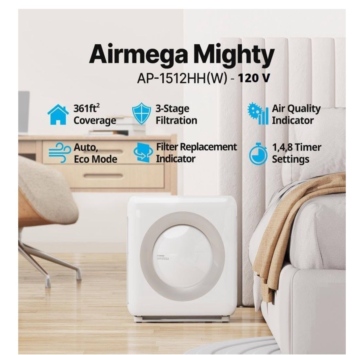 BRAND NEW IN BOX CONWAY AIRMEGA AIR PURIFIER WHITE Originally $205 Selling For $100